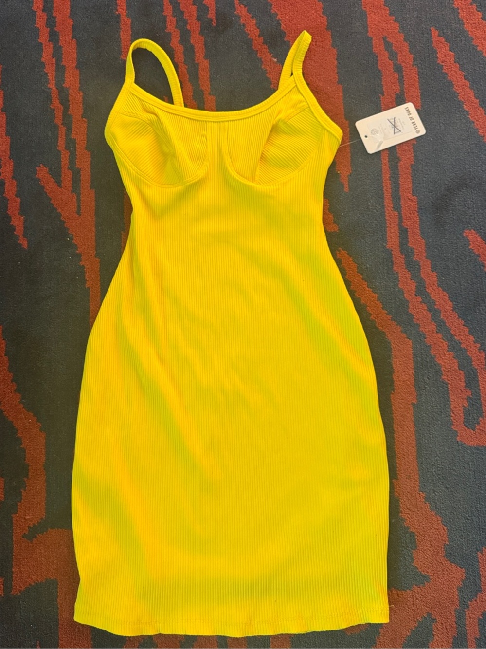 Year of Ours Yellow Ribbed Mini Dress